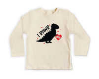 I Rawr You Dinosaur Heart Baby Sweatshirt, Kids Dino Valentine Outfit