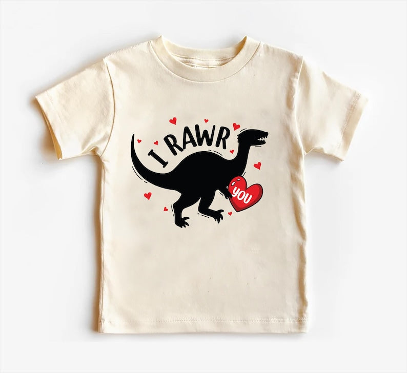 I Rawr You Dinosaur Heart Baby Sweatshirt, Kids Dino Valentine Outfit