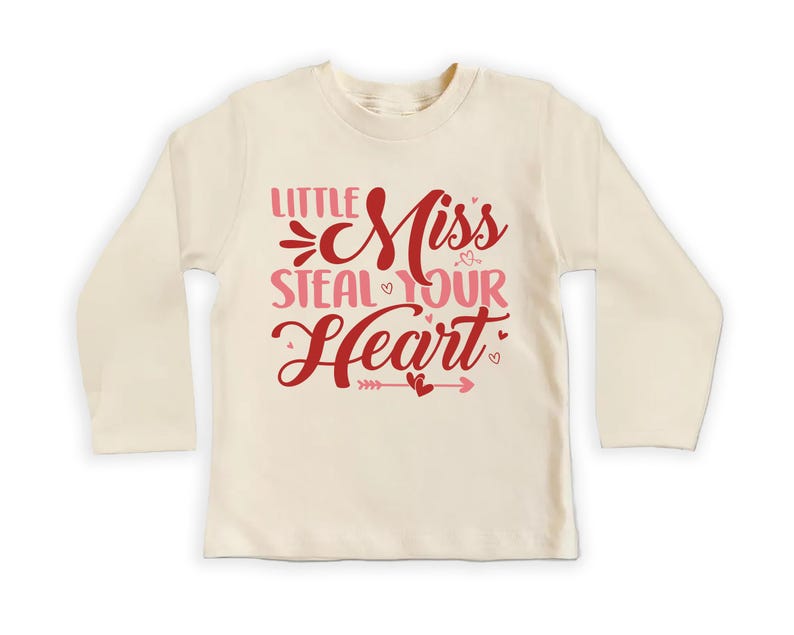 Little Miss Steal Your Heart Baby Shirt, Valentine's Day Kids Outfit