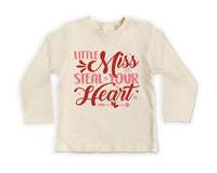 Little Miss Steal Your Heart Baby Sweatshirt, Valentine's Day Kids Outfit