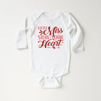 Little Miss Steal Your Heart Baby Shirt, Valentine's Day Kids Outfit