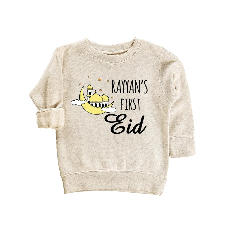 Custom My First Eid Baby Bodysuit, Muslim Eid Mubarak Outfit for 1st Eid