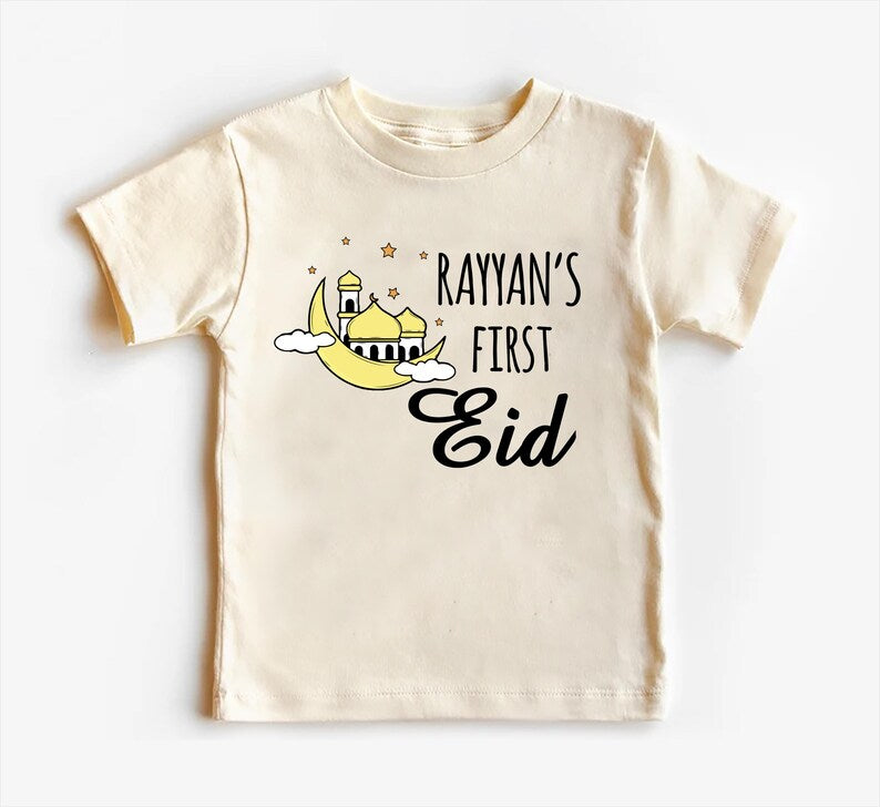 Custom My First Eid Baby Bodysuit, Muslim Eid Mubarak Outfit for 1st Eid