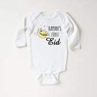 Custom My First Eid Baby Bodysuit, Muslim Eid Mubarak Outfit for 1st Eid