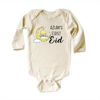 Custom My First Eid Baby Shirt, Muslim Eid Mubarak Outfit for 1st Eid