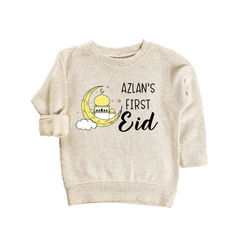 Custom My First Eid Baby Shirt, Muslim Eid Mubarak Outfit for 1st Eid