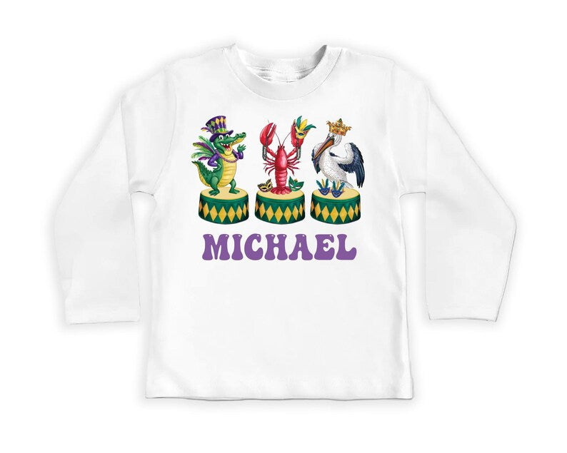 Personalized Mardi Gras Baby Bodysuit, Adorable Mardi Gras Parade Outfit