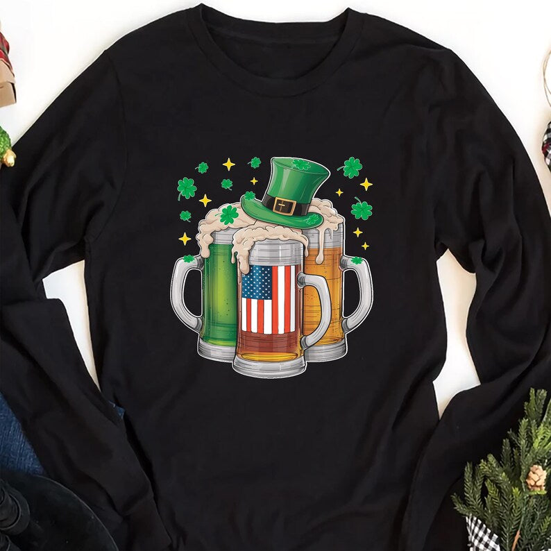 Irish Beer Long Sleeve Shirt, Irish Beer Party Gift