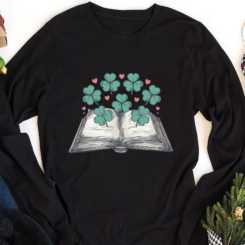 St. Patrick's Day Book Lover Long Sleeve Shirt