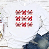 Retro Valentine's Day Long Sleeve Shirt, Heart Coquette Shirt