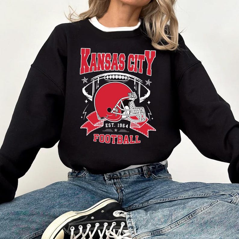 Kansas City Football Vintage Sweatshirt, Classic Football Sweatshirt