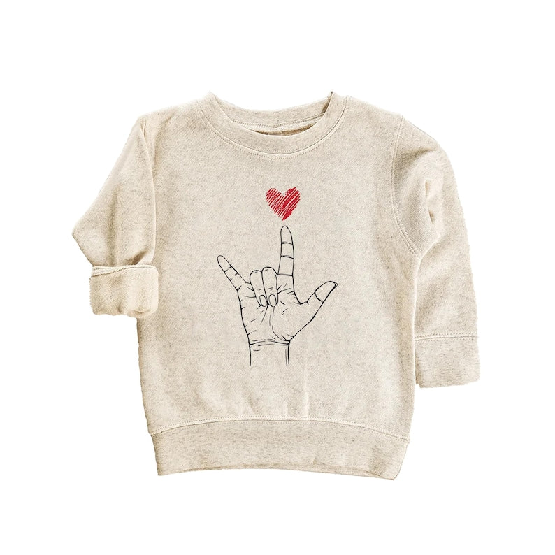 Valentine's Day Baby Bodysuit, Heart Hand Sign Outfit, Cute Valentine Gift for Kids