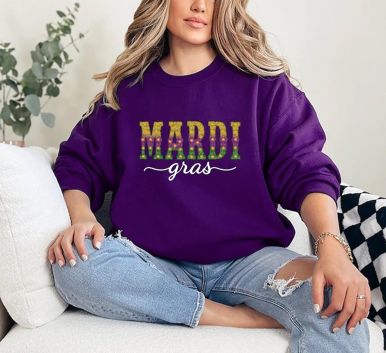 Mardi Gras Sweatshirt, Mardi Gras Day Sweatshirt