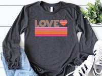 Valentine's Day Love Long Sleeve Shirt, Heart Graphic Shirt