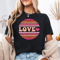 Valentine's Day Love Short Sleeve T-Shirt, Heart Graphic Shirt