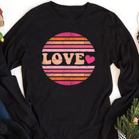 Valentine's Day Love Long Sleeve Shirt, Heart Graphic Shirt