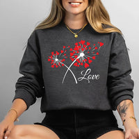 Valentine's Day Love Sweatshirt, Cute Heart Graphic Sweatshirt