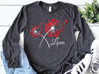 Valentine's Day Love Long Sleeve Shirt, Cute Heart Graphic Shirt