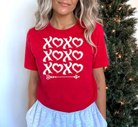 Valentine's Day Love Short Sleeve T-Shirt, Heart XOXO Cute Heart Graphic Shirt