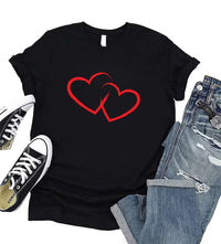 Valentine's Day Love Short Sleeve T-Shirt, Love Heart Graphic Shirt