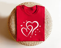 Valentine's Day Love Short Sleeve T-Shirt, Love Heart Graphic Shirt