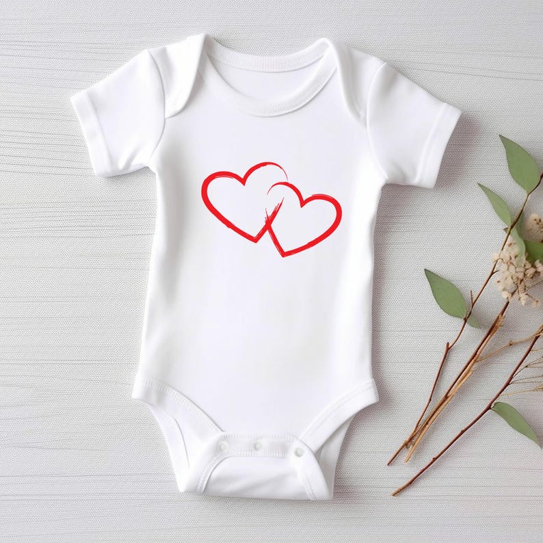 Valentine's Day Baby Shirt, Love Hearts Baby Outfit