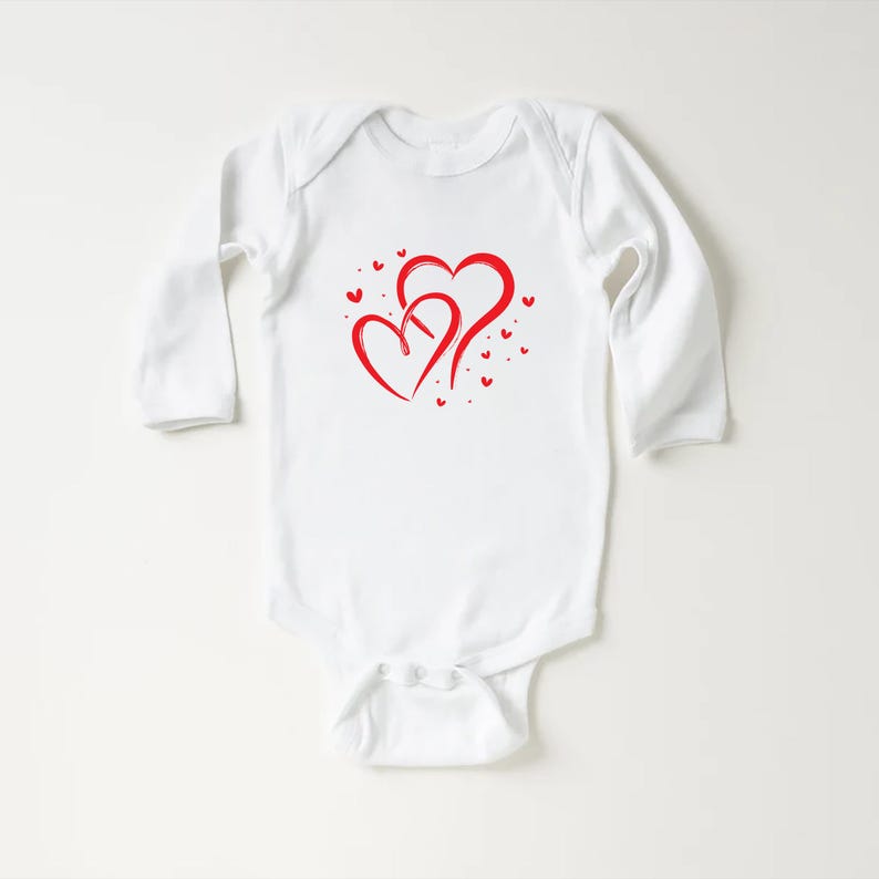 Valentine's Day Baby Sweatshirt, Love Hearts Baby Outfit