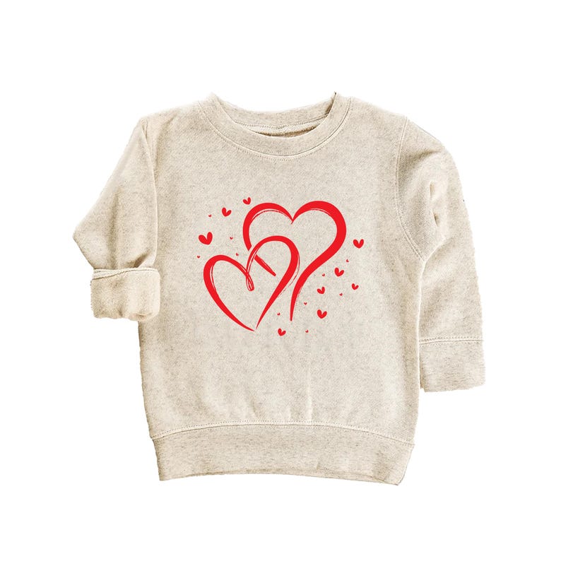 Valentine's Day Baby Sweatshirt, Love Hearts Baby Outfit