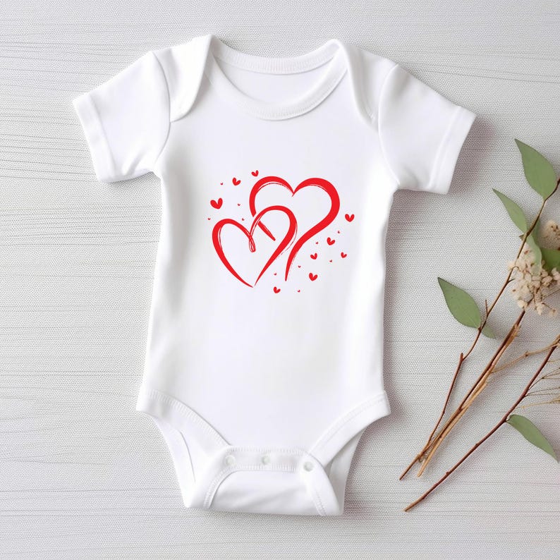 Valentine's Day Baby Sweatshirt, Love Hearts Baby Outfit