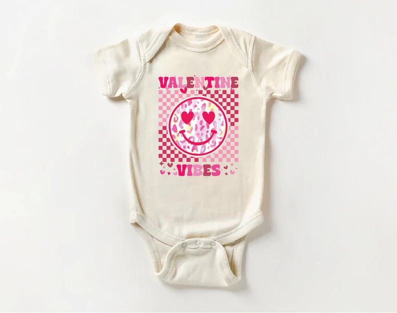 Valentine Vibes Baby Shirt, Heart Valentine's Day Outfit