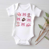 Boots Bows and Cowboy Hats Baby Bodysuit, Cute Western Outfit for Girls