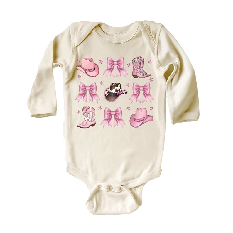 Boots Bows and Cowboy Hats Baby Bodysuit, Cute Western Outfit for Girls