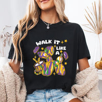 Walk It Like a Dog Mardi Gras Short Sleeve T-Shirt