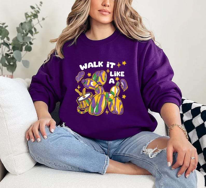 Walk It Like a Dog Mardi Gras Sweatshirt