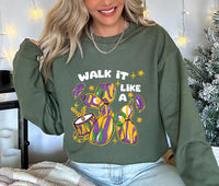 Walk It Like a Dog Mardi Gras Sweatshirt