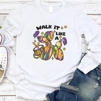 Walk It Like a Dog Mardi Gras Long Sleeve Shirt