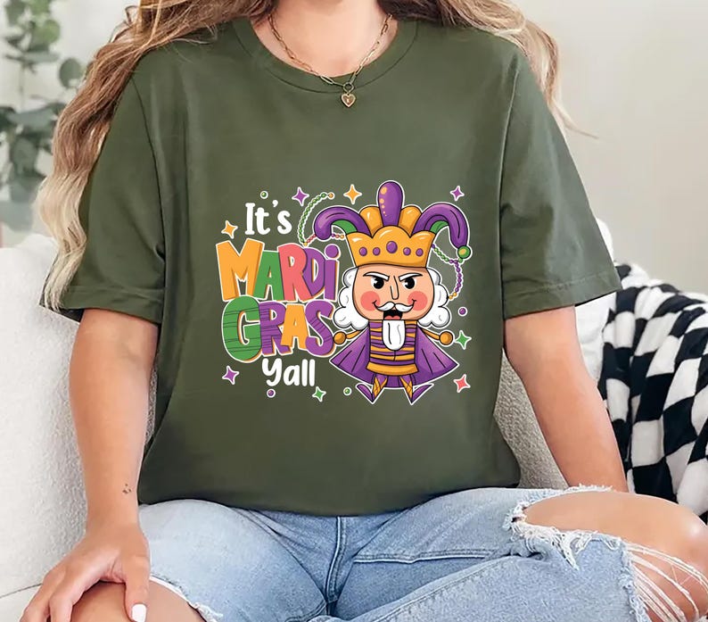 Mardi Gras Nutcracker Short Sleeve T-Shirt, Louisiana Festival Shirt