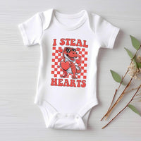 I Steal Hearts Baby Shirt, Cute Valentine Day Kids Outfit