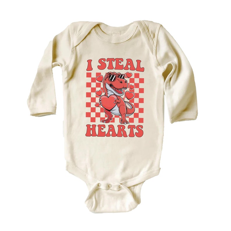 I Steal Hearts Baby Shirt, Cute Valentine Day Kids Outfit