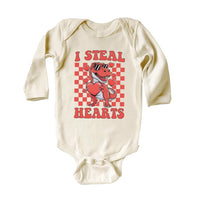 I Steal Hearts Baby Shirt, Cute Valentine Day Kids Outfit