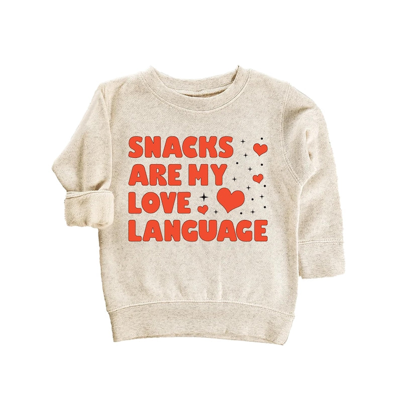 Snacks Are My Love Language Baby Bodysuit, Cute Valentine Day Kids Outfit