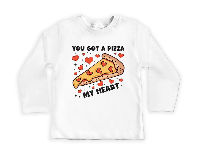 You Got A Pizza My Heart Baby Sweatshirt, Cute Valentine Day Kids Outfit