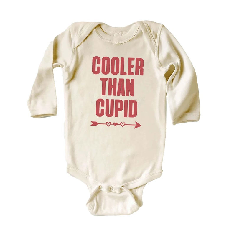 Cooler Than Cupid Baby Bodysuit, Cute Valentine Day Kids Outfit