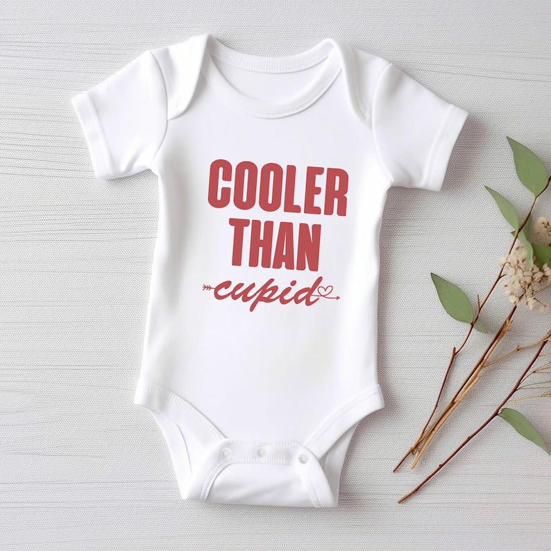 Cooler Than Cupid Baby Sweatshirt, Cute Valentine Day Kids Outfit