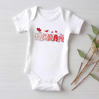 Personalized Valentine Baby Bodysuit, Cute Valentine Day Kids Outfit