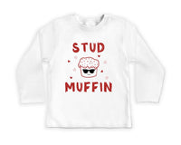 Stud Muffin Valentine's Day Baby Bodysuit, Cute Love Heart Kids Outfit