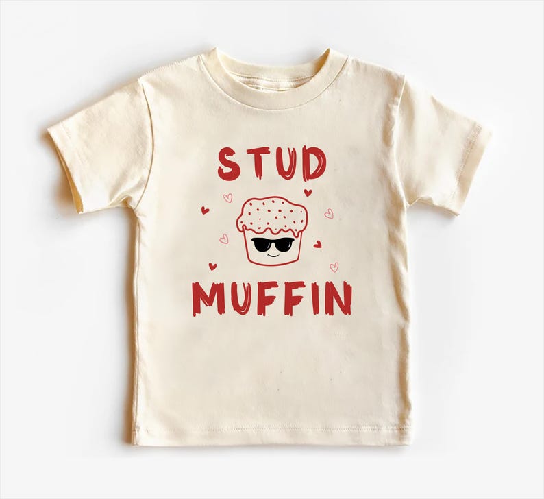 Stud Muffin Valentine's Day Baby Sweatshirt, Cute Love Heart Kids Outfit