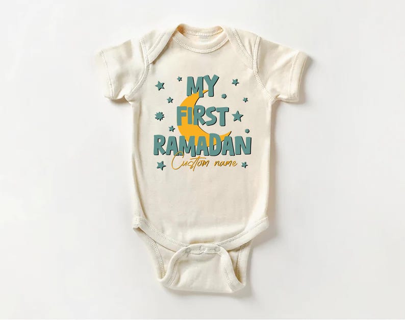 Custom First Ramadan Baby Bodysuit, Muslim Baby Gift