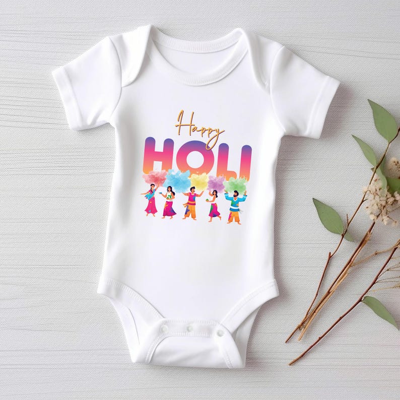 Holi Hai Baby Bodysuit, Happy Holi Indian Festival Gift