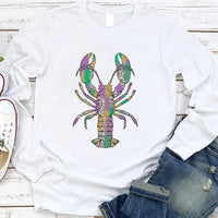 Mardi Gras Crawfish Long Sleeve Shirt, Crawfish Gift